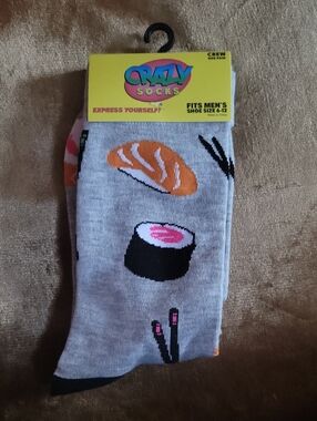 Gray Sushi Crew Socks